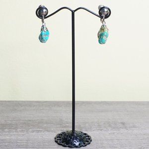 2/$30 - Vintage Silver and Turquoise Dangle Earrings